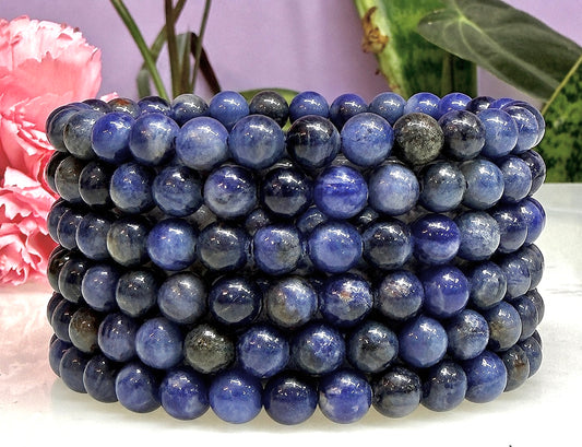 Wholesale 6 Pcs Natural Sodalite 6mm 7.5” Crystal Healing Stretch Bracelet