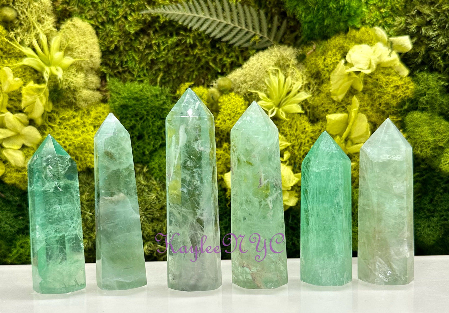 Wholesale Lot 1 Lb Natural Green Fluorite Obelisk Tower Point Crystal Energy