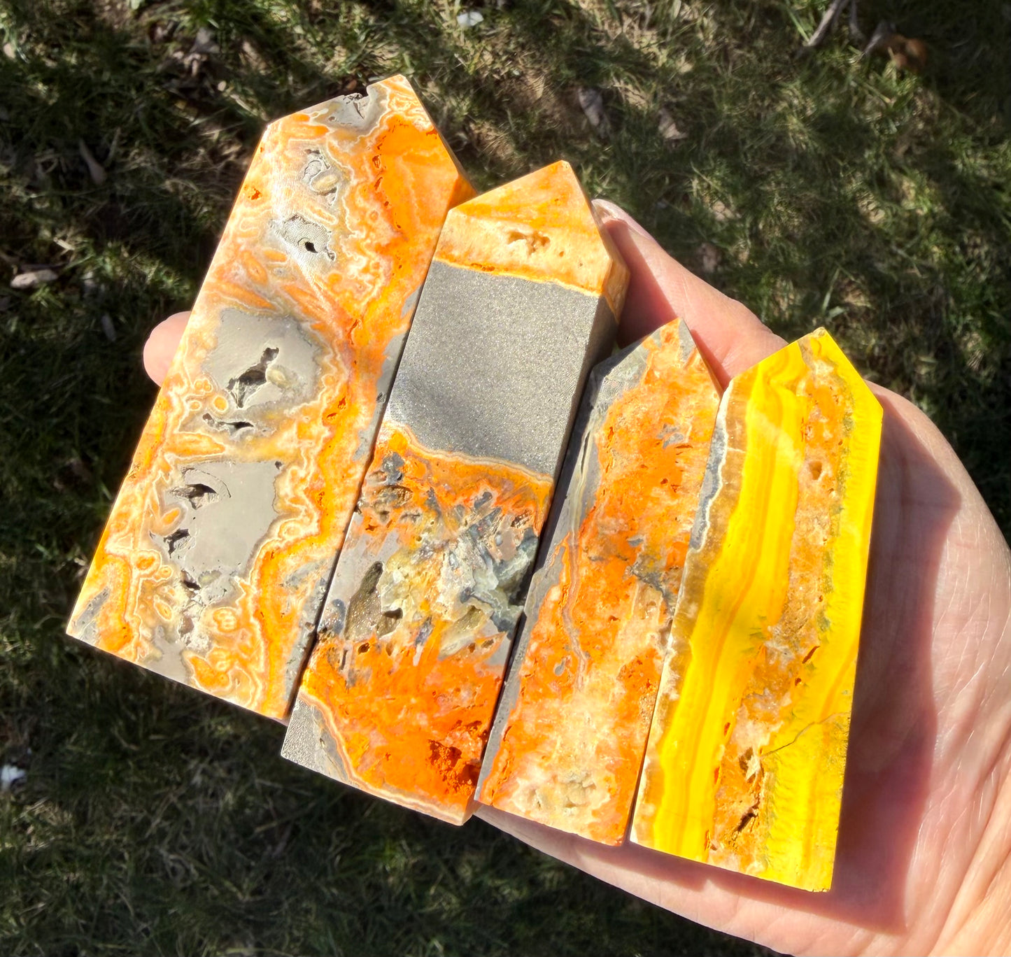 Wholesale Lot 2 lbs Natural Bumblebee Jasper Obelisk Tower Point Crystal Healing Energy