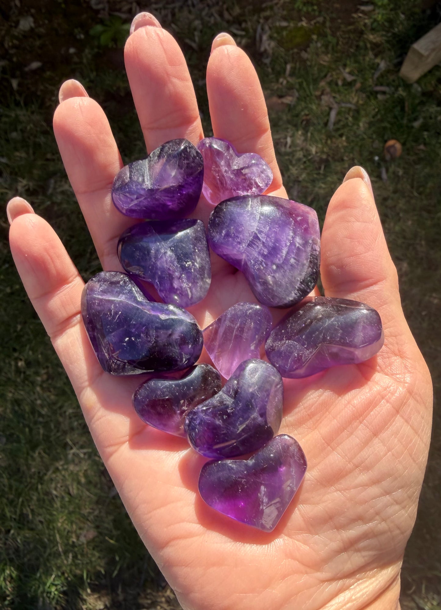 Wholesale 1 lb Lot Natural Amethyst Heart Crystal Energy