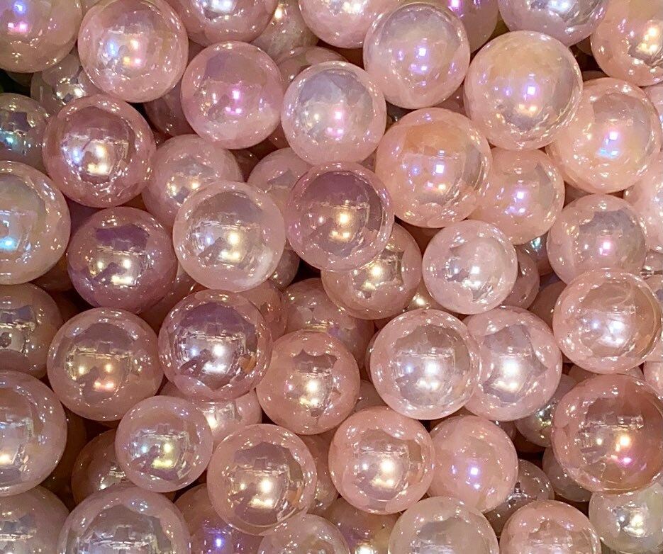 Wholesale Lot 2 Lb Angel Aura Rose Quartz Sphere Crystal Healing Energy