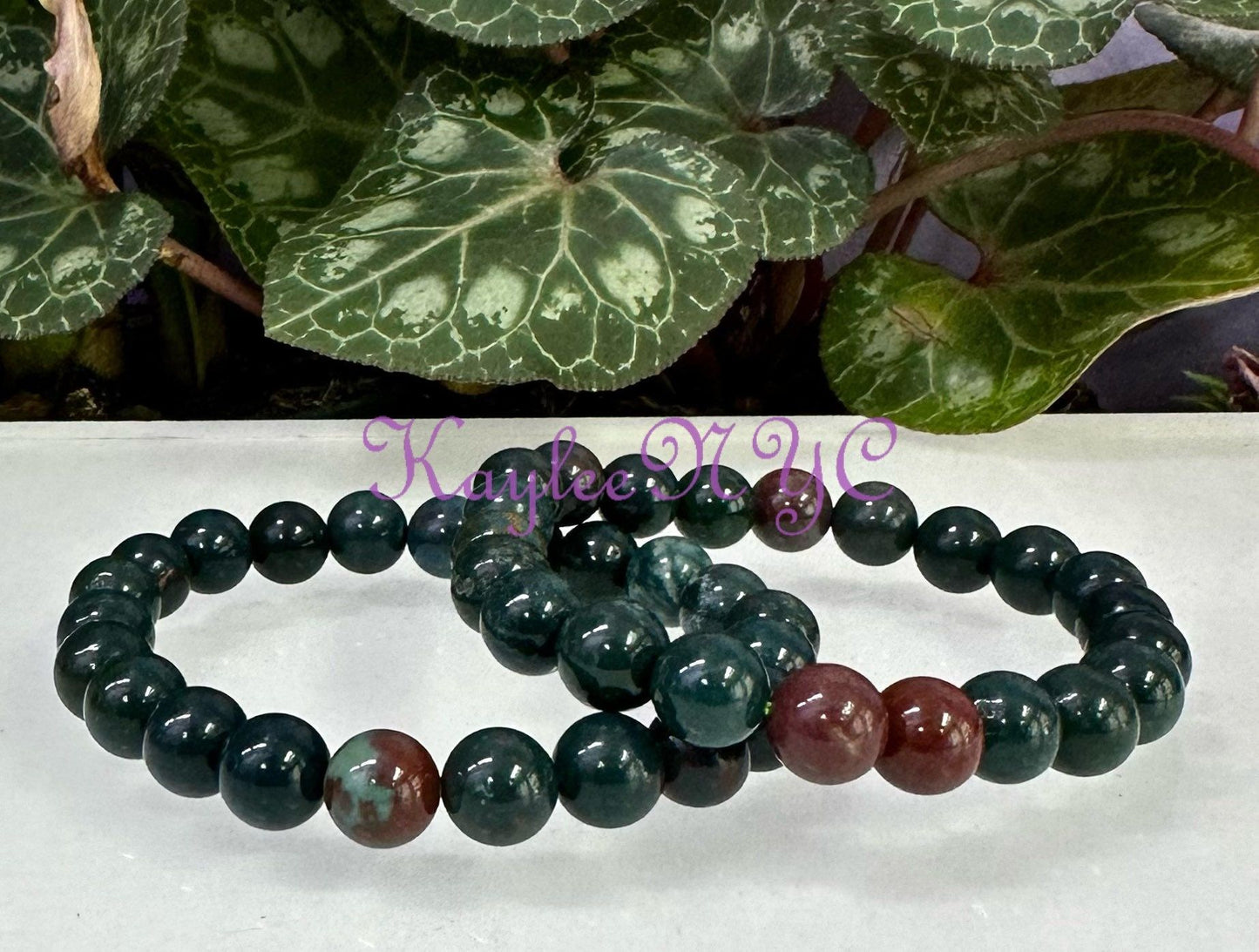 Wholesale Lot 6 Pcs Natural Bloodstone 8mm 7.5” Crystal Healing Stretch Bracelet