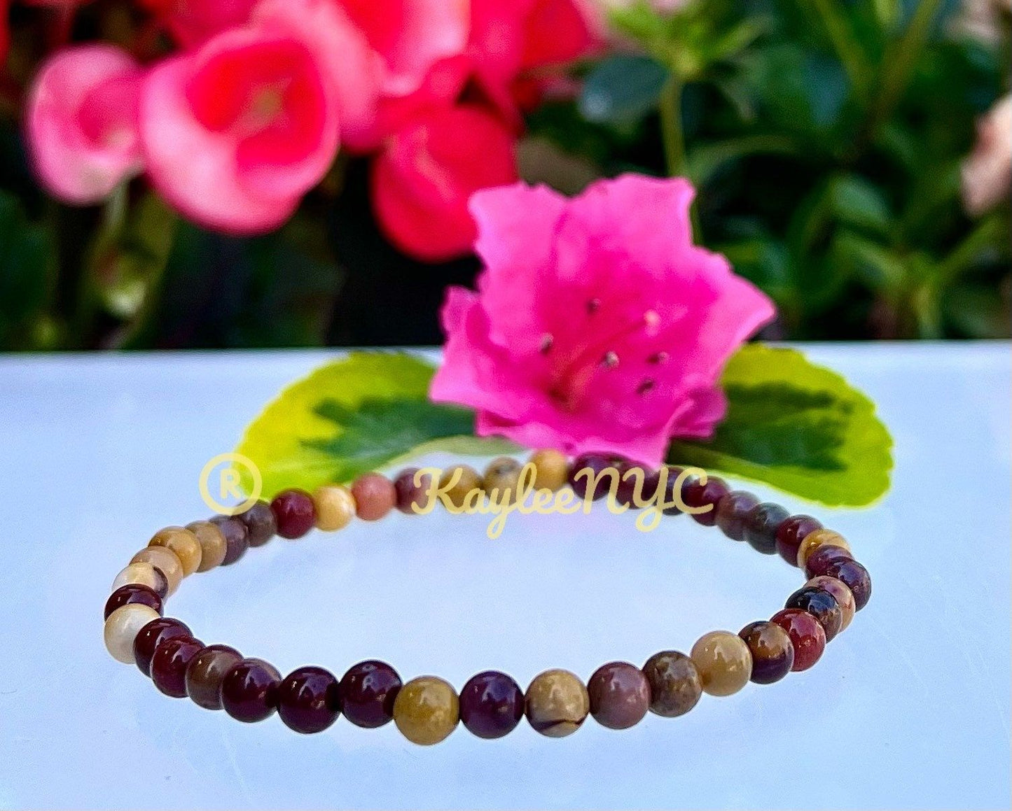 Wholesale Lot 6 Pcs Natural Mookaite 4mm 7.5” Crystal Healing Stretch Bracelet