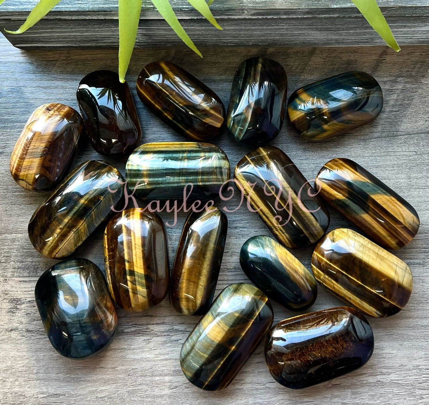 Wholesale Lot 2 Lbs Natural Tiger Eye Palm Stone Crystal Nice Quality