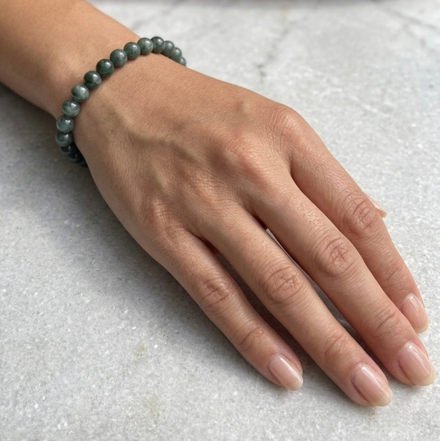 Wholesale Lot 6 Pcs Natural Guatemala Jade Stretch Bracelets – 4mm – 7.5”