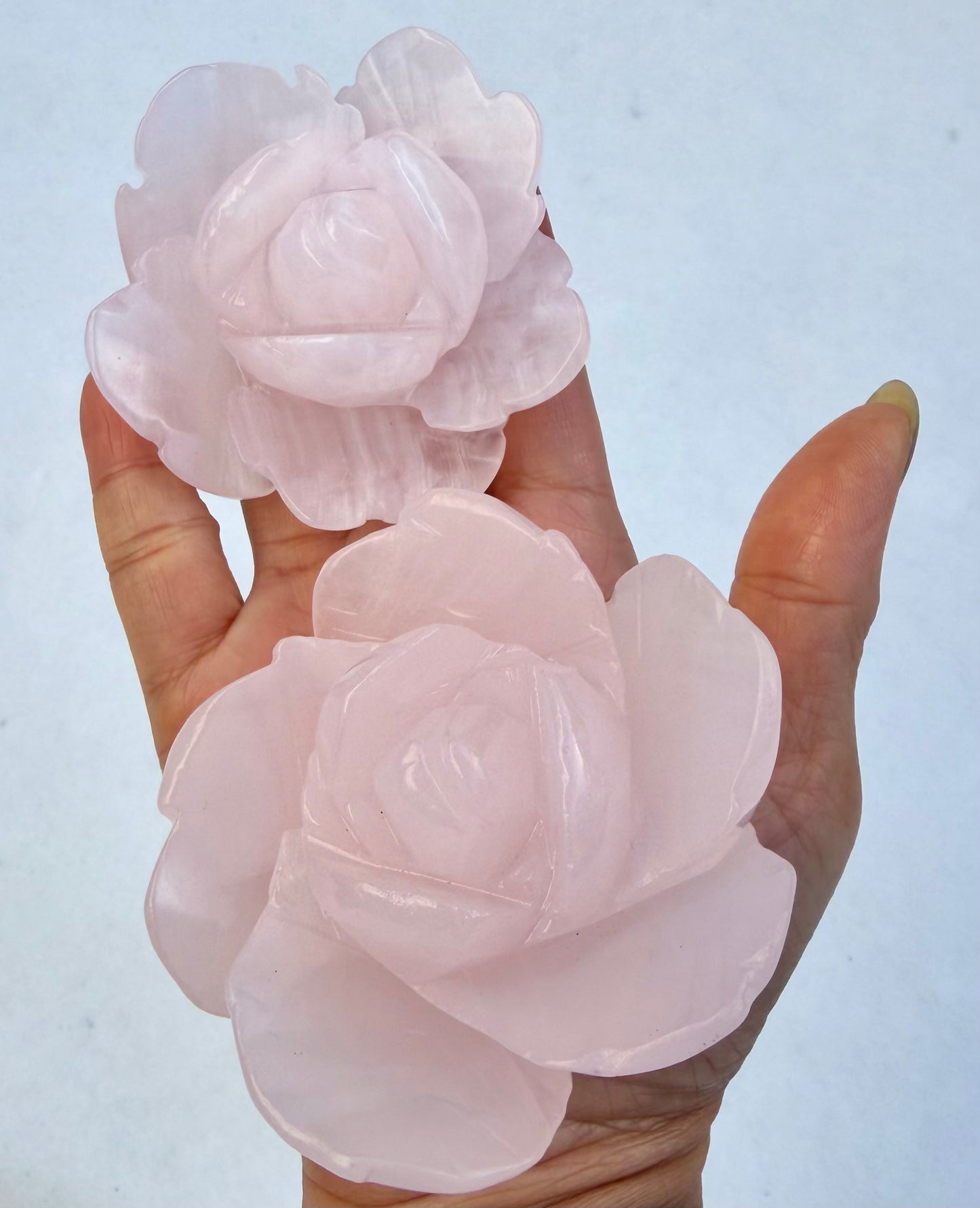 4-5 PCs Natural Mangano Calcite Flowers Carving Crystals Healing Energy