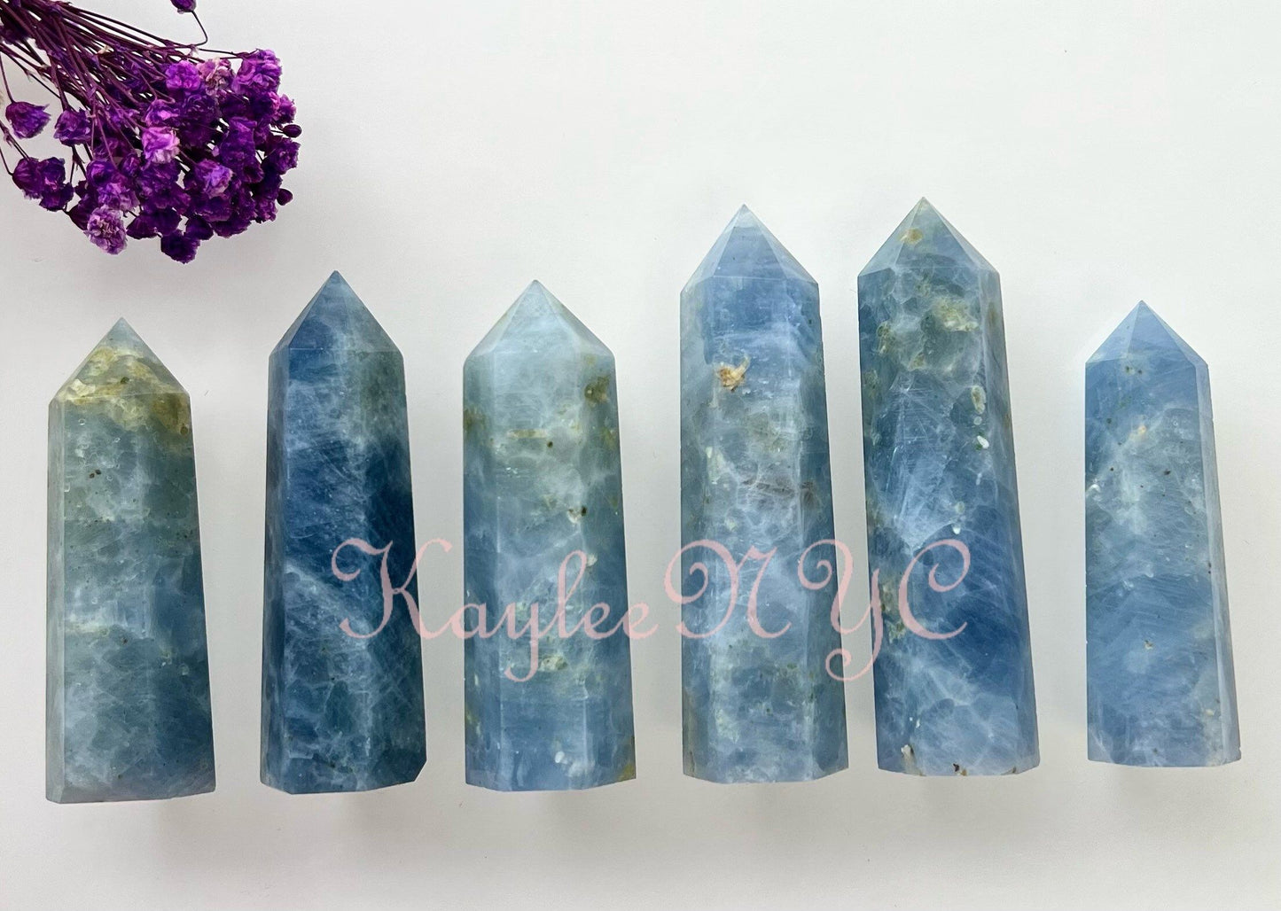 Wholesale Lot 1 Lb Natural Blue Calcite Obelisk Point Crystal Healing Energy