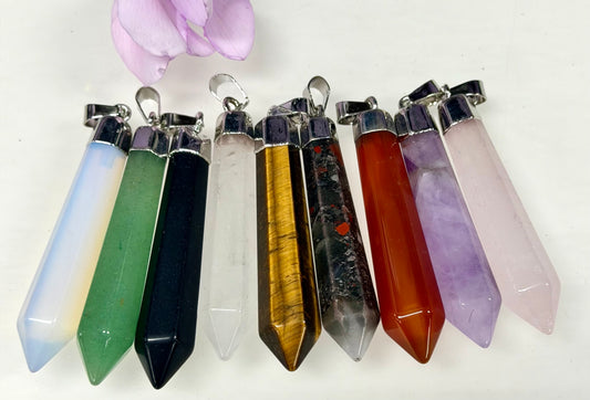 Wholesale Lot 9 Pcs Mix Crystal Pendant Healing Energy