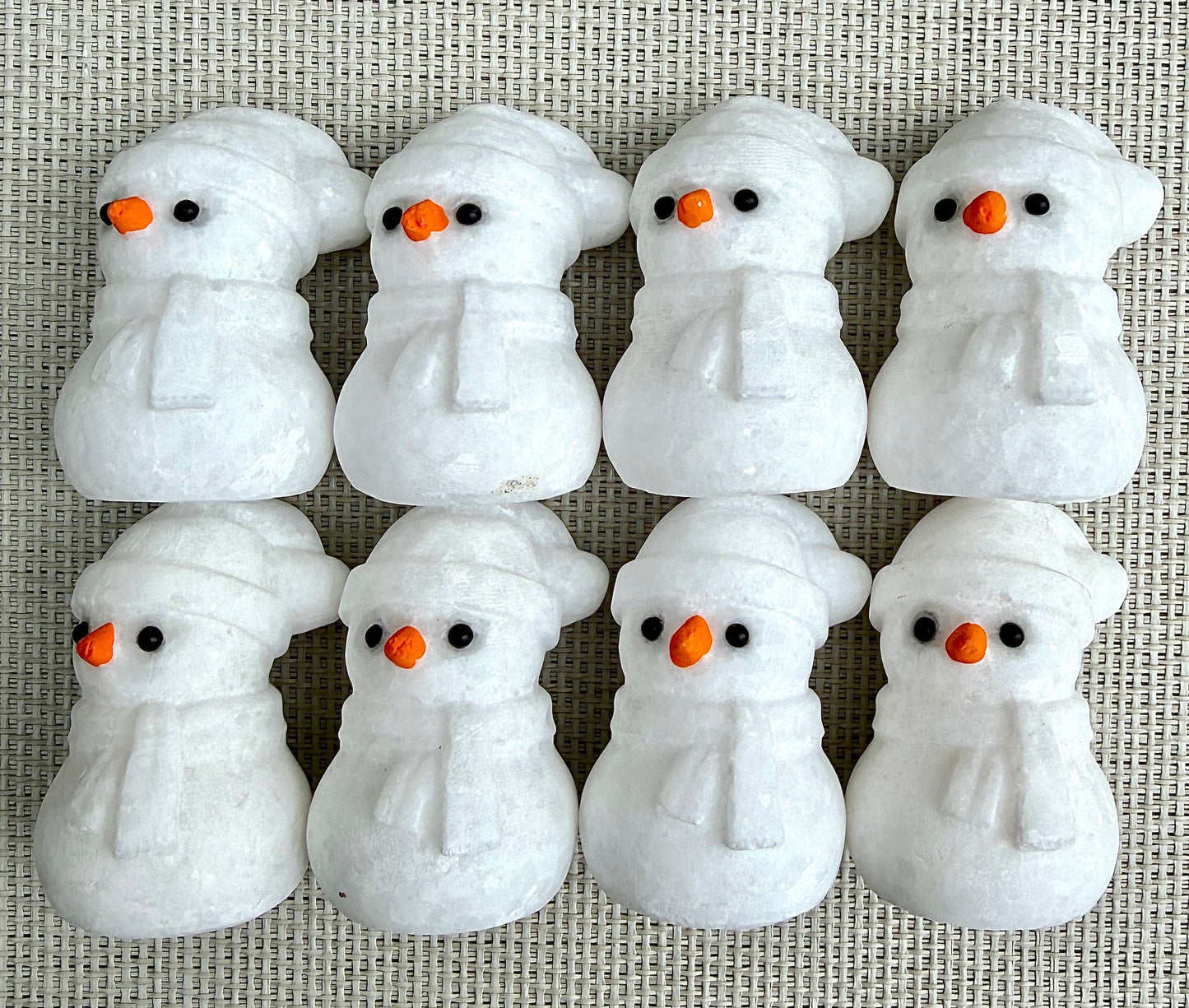 8 PCs 2” Natural Snow Quartz Snowman Crystal Healing Energy