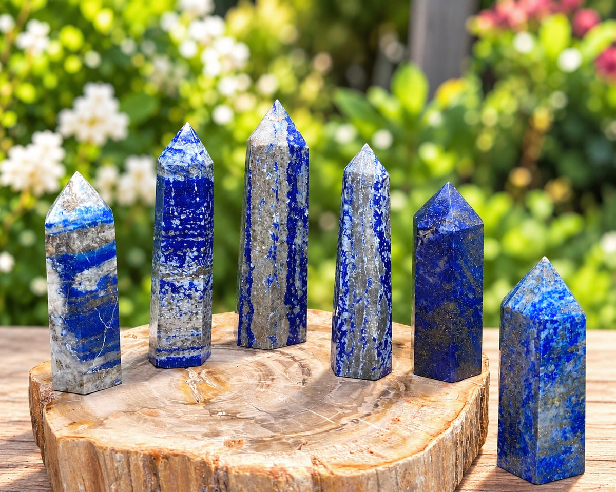 Wholesale Lot 1 Lb Lapis Lazuli Tower Obelisk Point Crystal Natural Energy