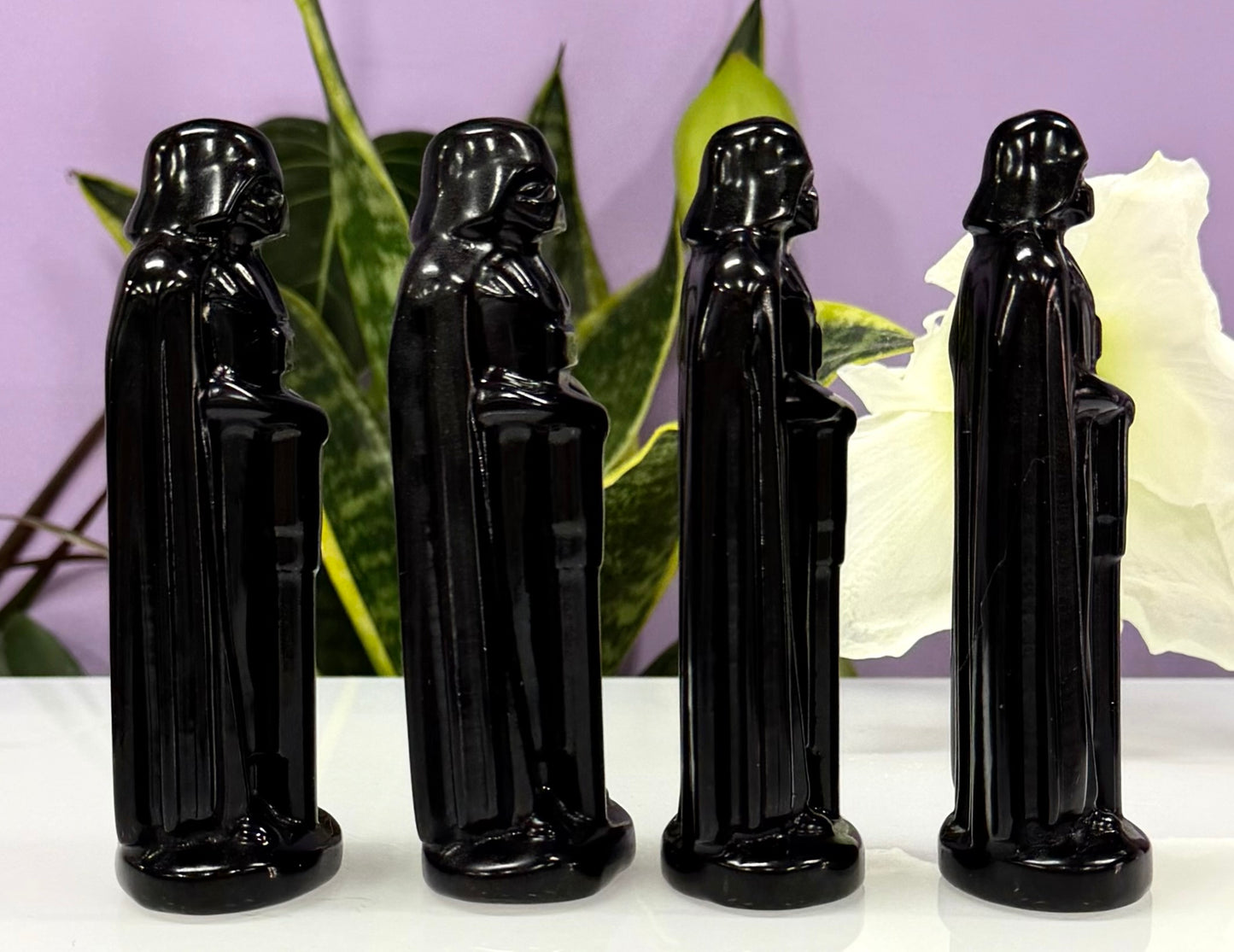 Wholesale Lot 4 PCs 12cm Black Obsidian Darth Vader Crystal Healing Energy