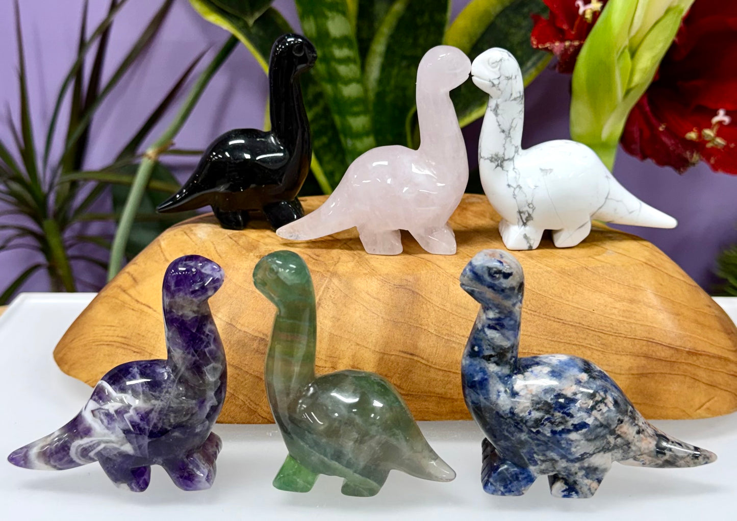 Wholesale Lot 6 PCs Natural mix Crystal Dinosaurs Crystal Healing Energy