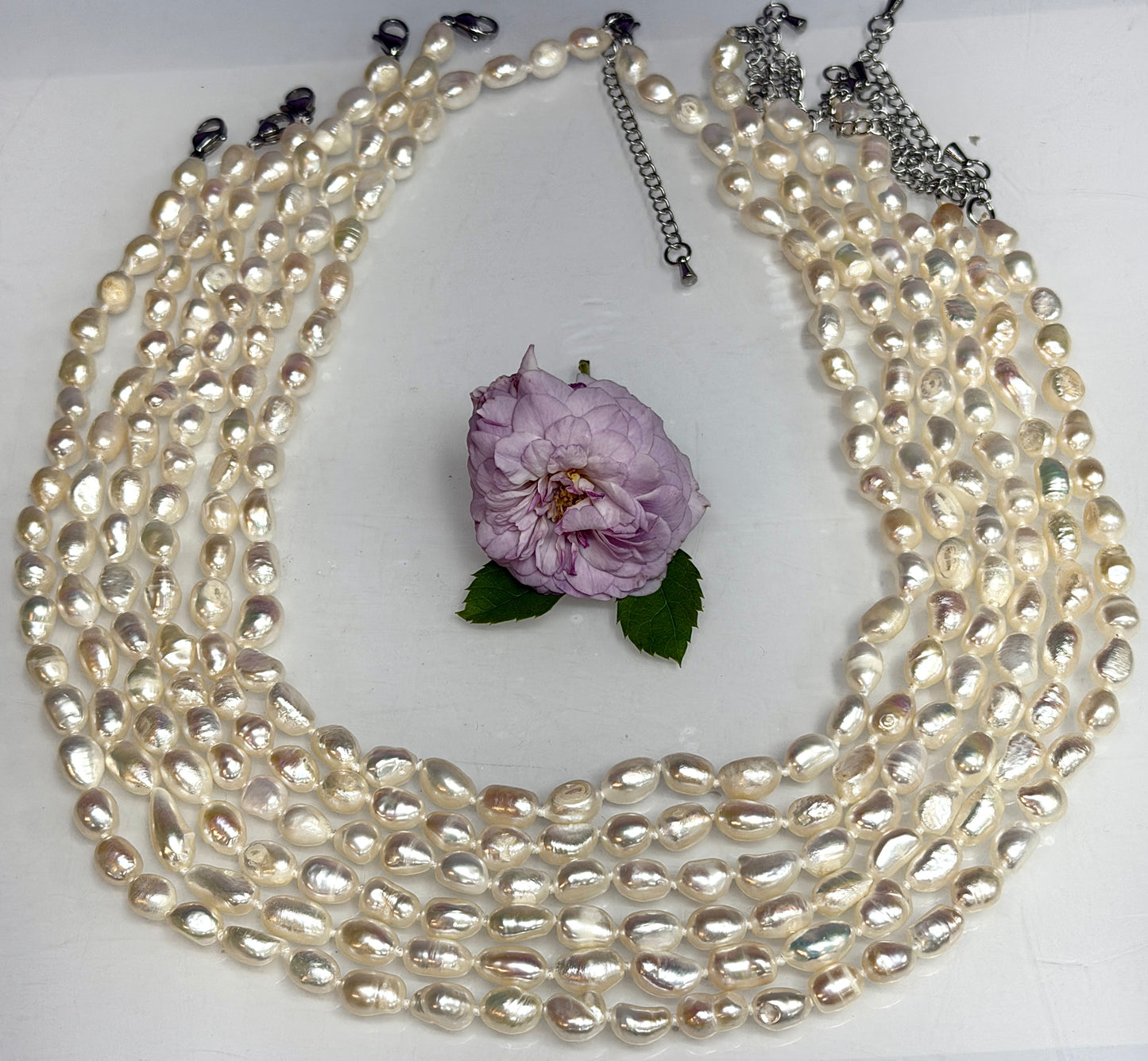 6 PCs 6 pcs ~6.5mm Natural Freshwater Pearl Necklace Healing Energy