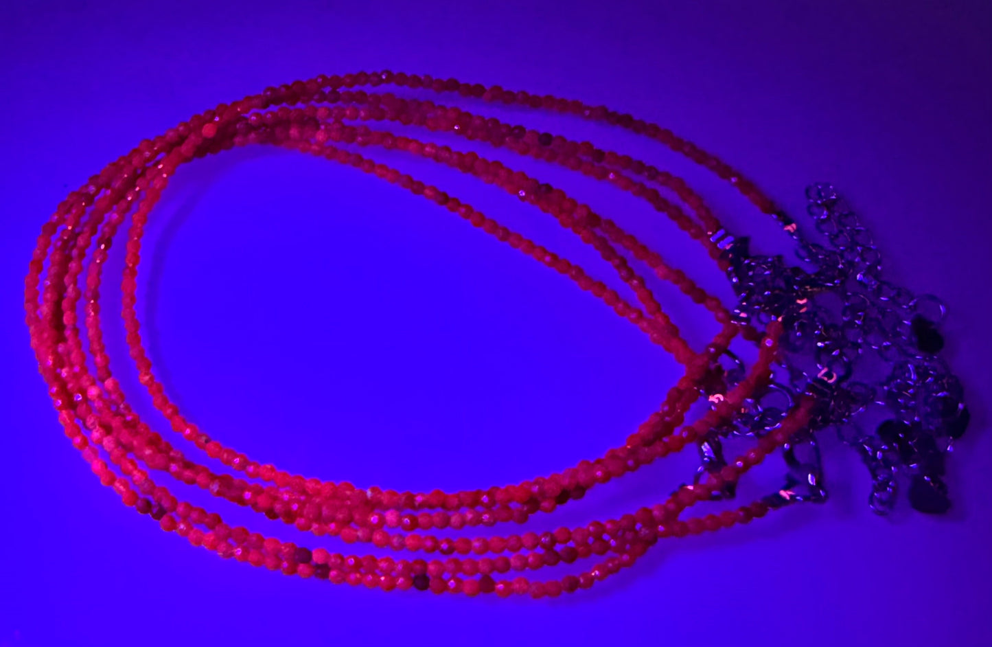 6 PCs 2mm Faceted Natural Ruby Anklet with Stainless Steel Findings
