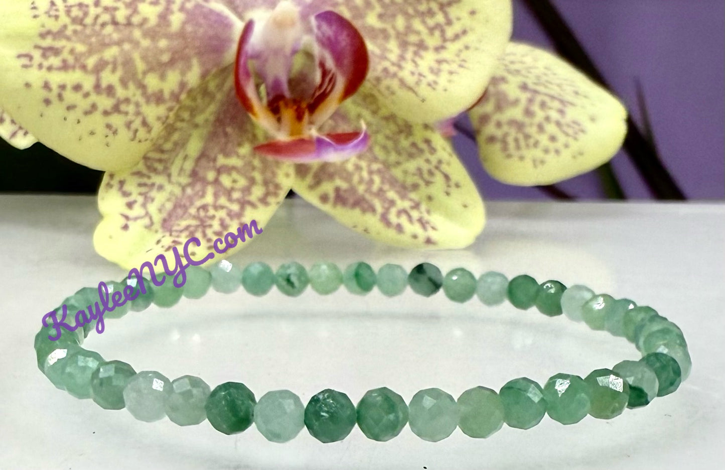 Wholesale Lot 6 Pcs Natural Faceted Burma Jade 4mm 7.5” Crystal Healing Stretch Bracelet