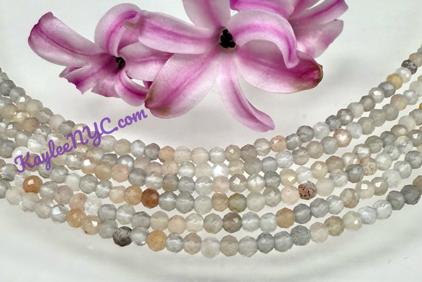 6 PCs 2mm Natural Mix Moonstone Necklaces