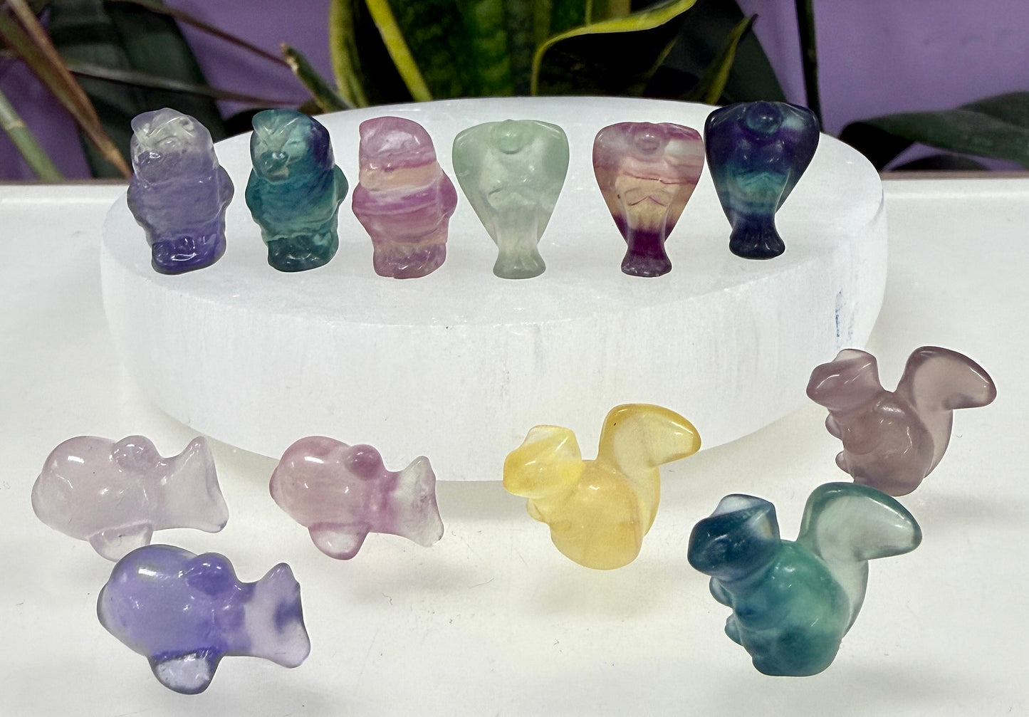 32 pcs Natural Mini Candy Fluorite Carvings