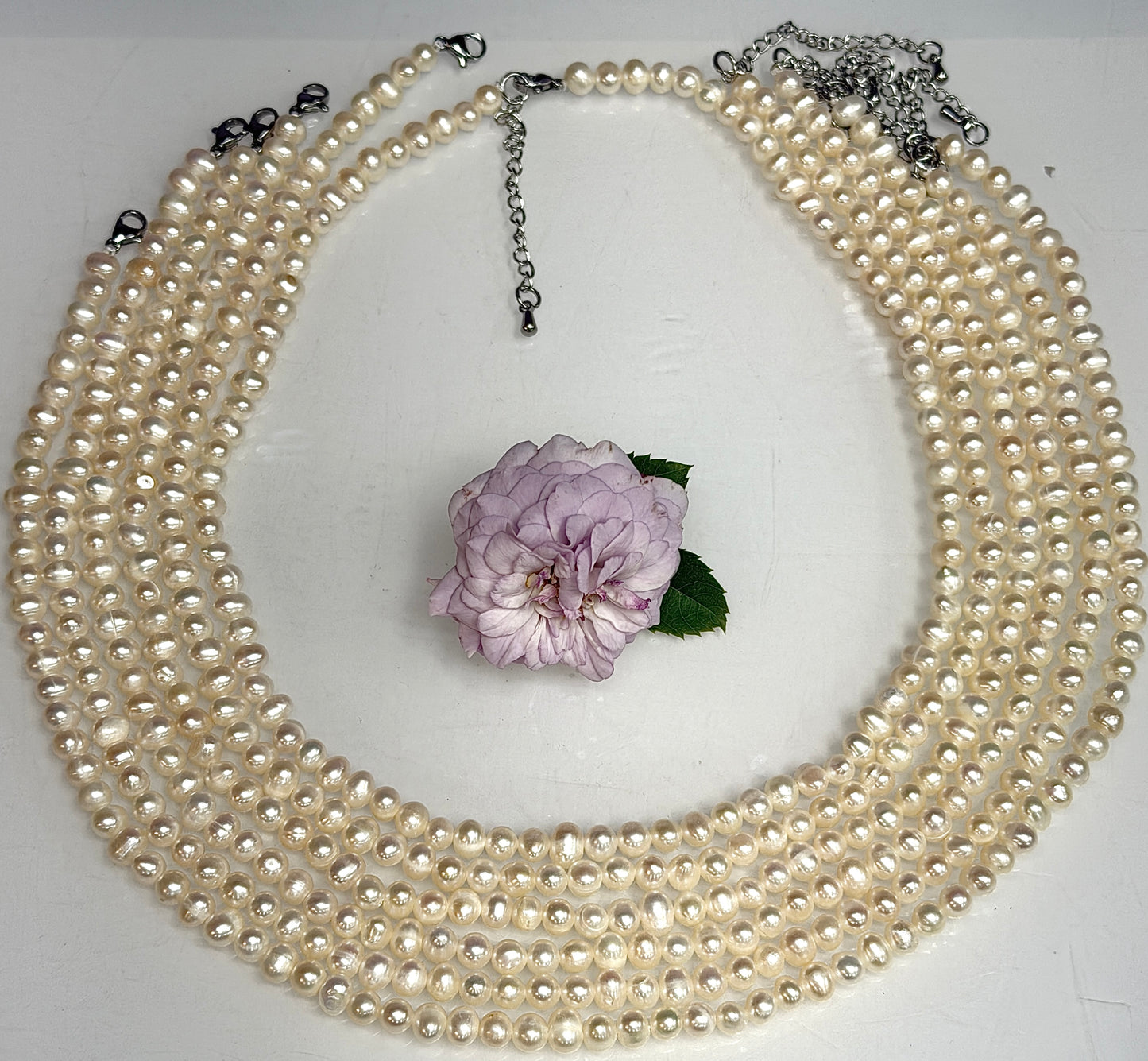 6 PCs 6 pcs ~6mm Natural Freshwater Pearl Necklace Healing Energy