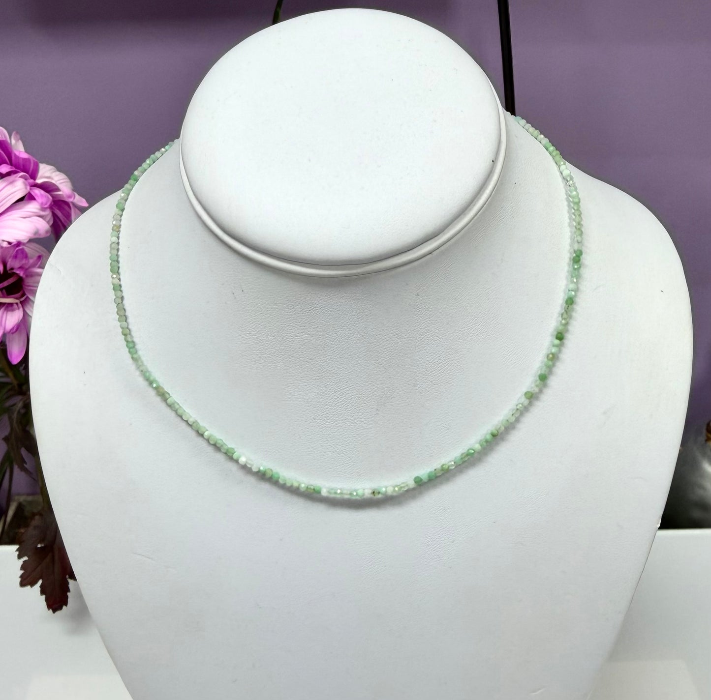 6 PCs 2mm Natural Chrysoprase Necklaces