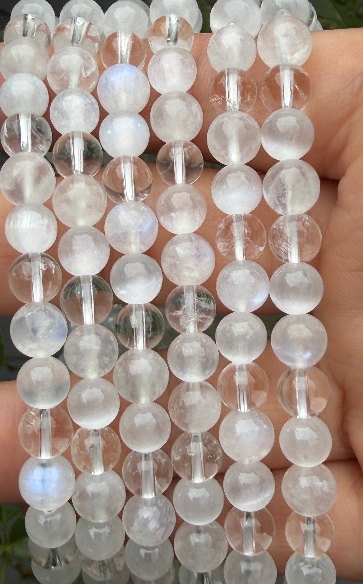 Wholesale Lot 6 Pcs Mixed Natural White Crystals 6mm7.5” Crystal Healing Stretch Bracelet