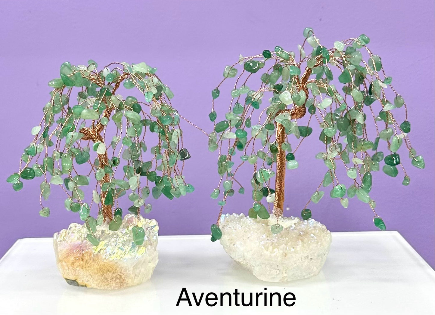 Wholesale Lot 3 Pcs Weeping Willow Tree with Angel Aura Base Crystal Healing Energy
