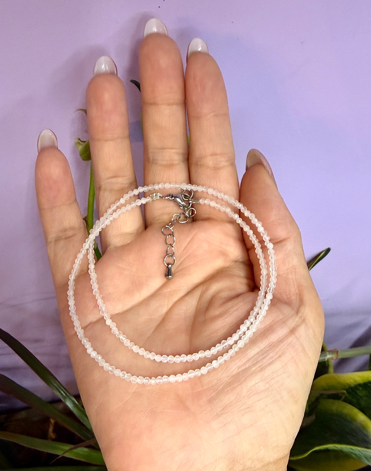 6 PCs 2mm Natural Moonstone Necklaces