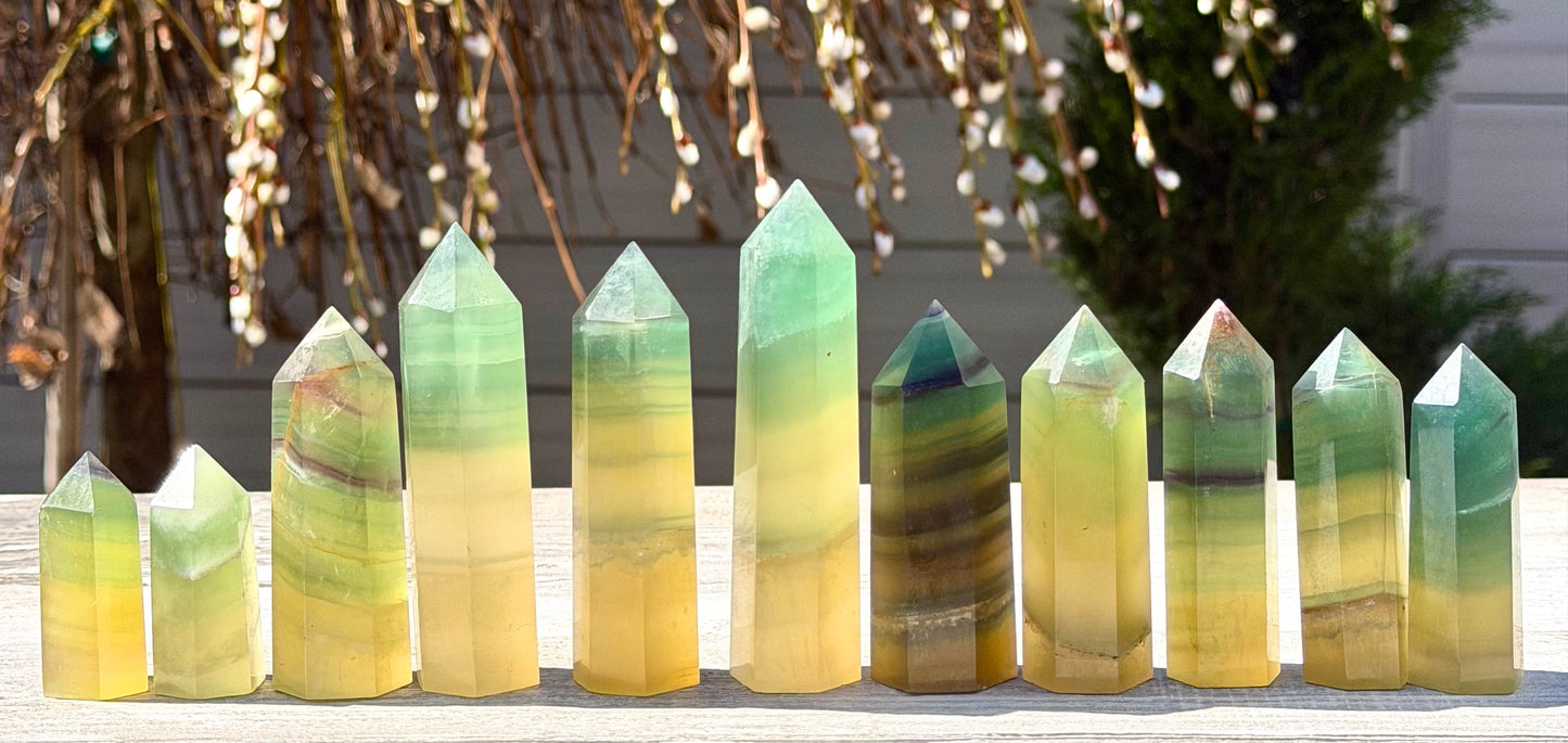 Wholesale Lot 2 Lbs Mango Fluorite Tower Obelisk Point Natural Crystal Energy
