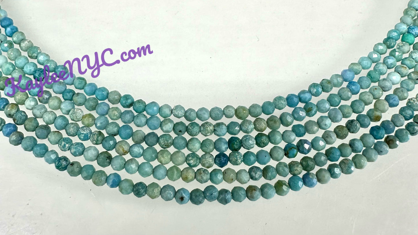 6 PCs 2mm Natural Blue Opal Necklaces