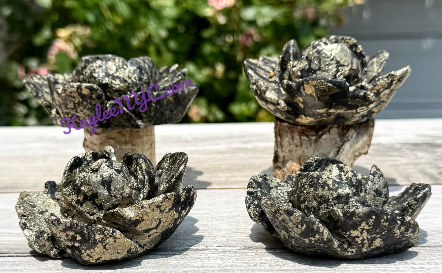 4-5 PCs Natural Black Pyrite Flowers Carving Crystals Healing Energy