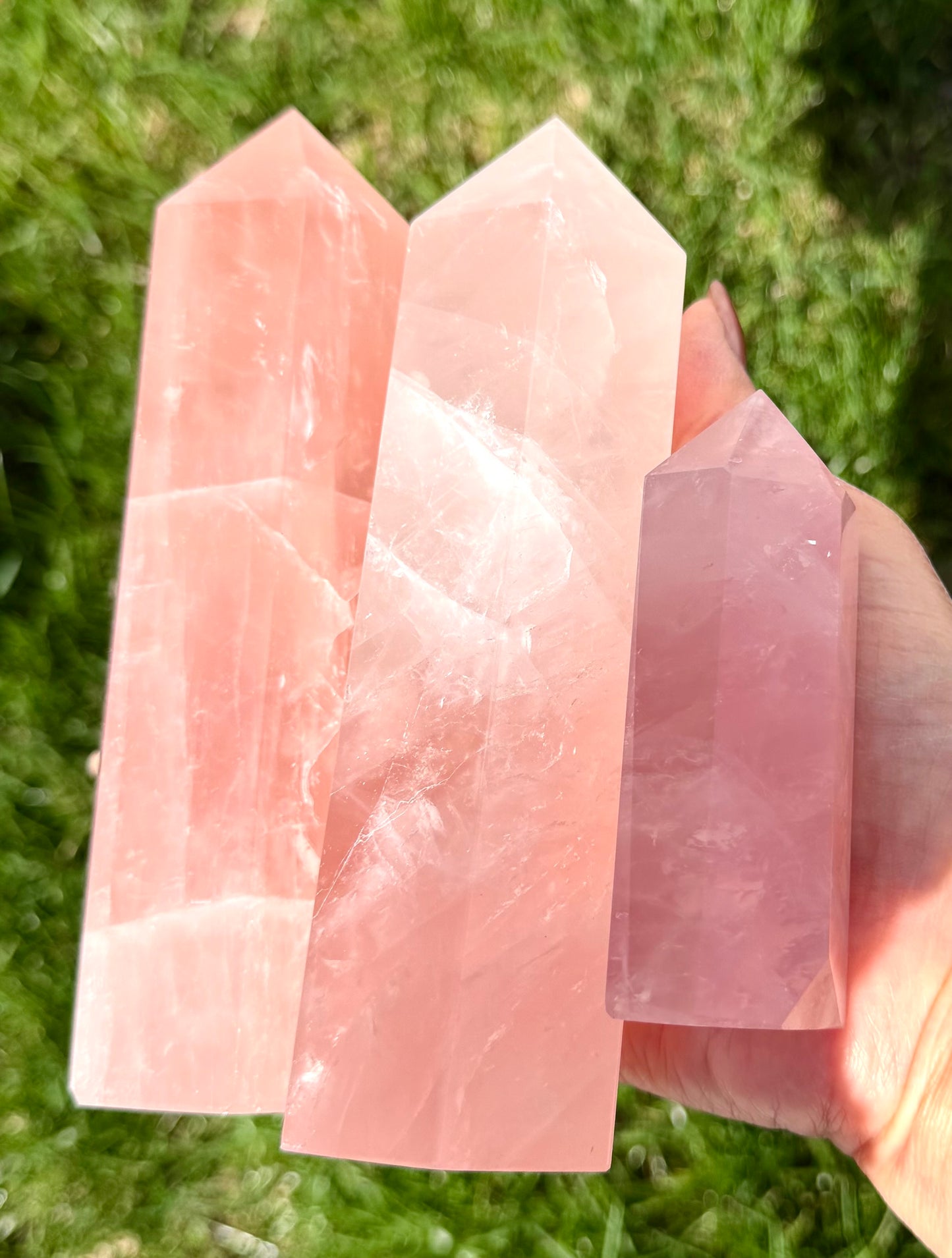 Wholesale Lot 4 Pcs Natural Rose Quartz Tower Crystal Obelisk point 3.8 to 4 lbs Healing Energy