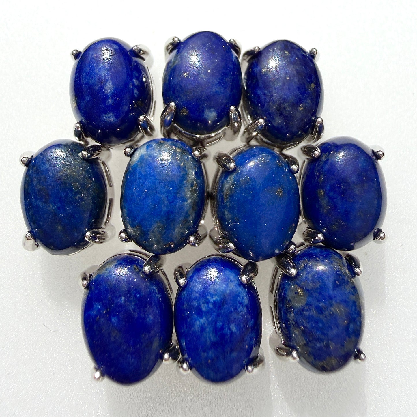 Wholesale Lot 5 Pairs Lapis Lazuli 6x8mm Stud Earrings Sterling Silver(925)