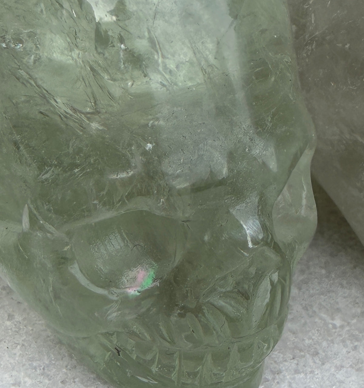 4 pcs Prasiolite Green Amethyst Skull Crystals Healing Energy