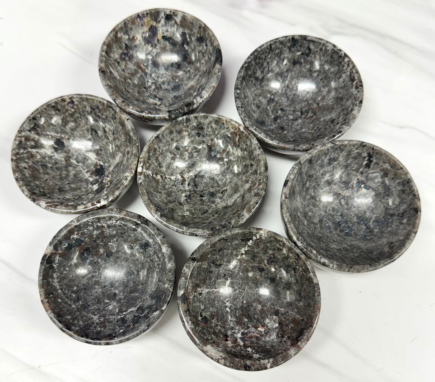 Wholesale Lot 7 PCs Natural Yooperlite Emberlite Bowls Crystal Healing Energy