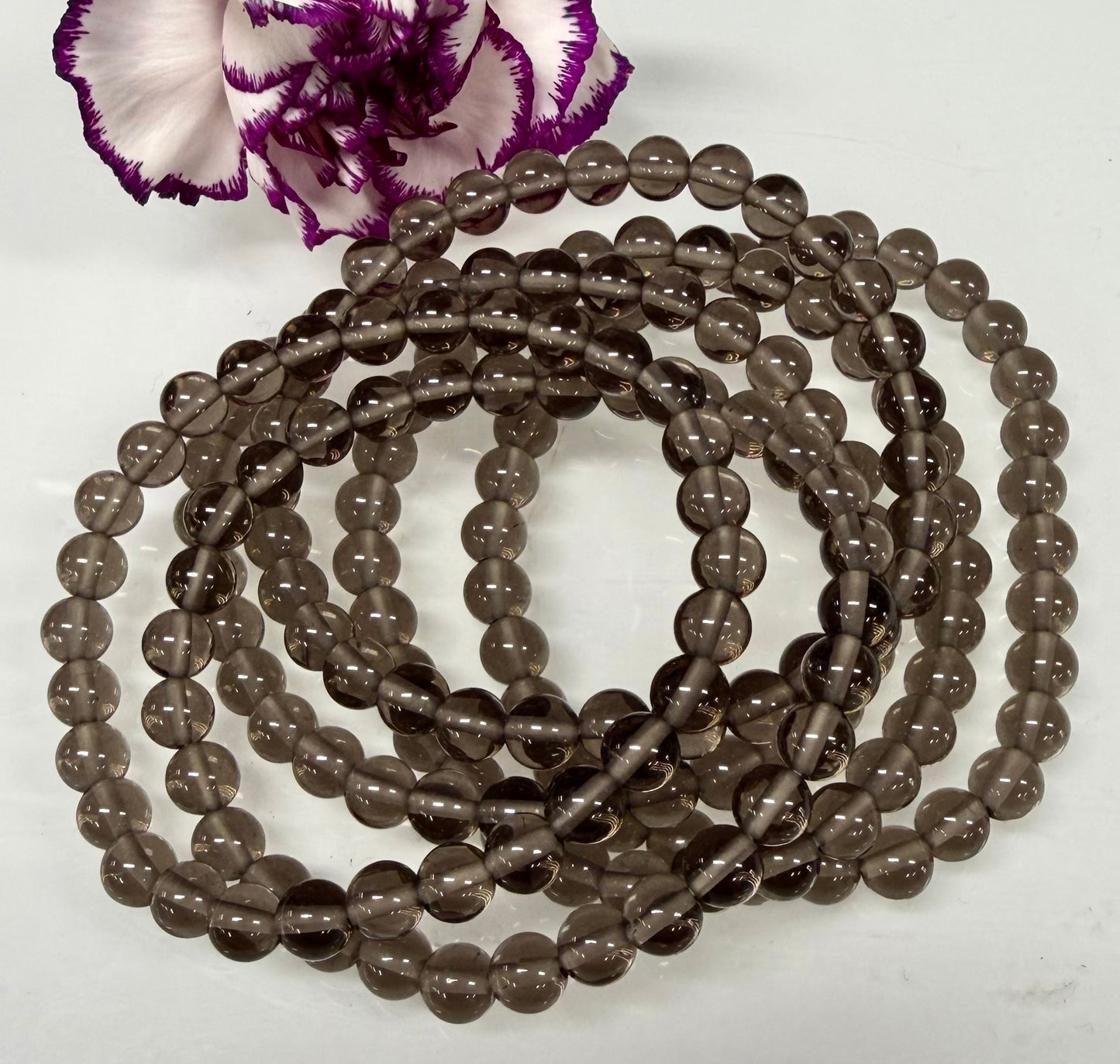 Wholesale Lot 6 Pcs Natural Ice Obsidian 6mm 7.5” Crystal Healing Stretch Bracelet