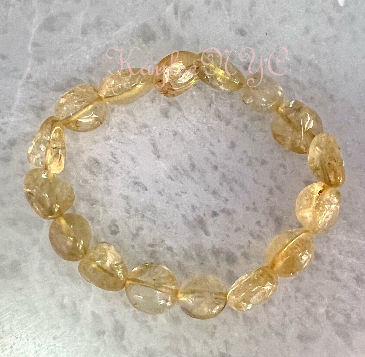 Wholesale 6 Pcs ~12mm 7.5” Citrine tumble Stretch Bracelet Crystal Healing Energy