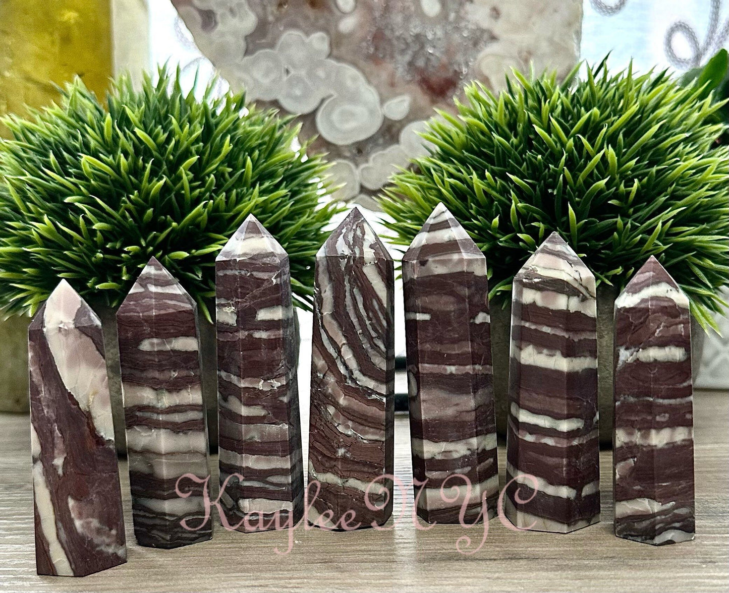 Wholesale Lot 1 Lb Natural Zebra Jasper Obelisk Tower Point Crystal Healing Energy