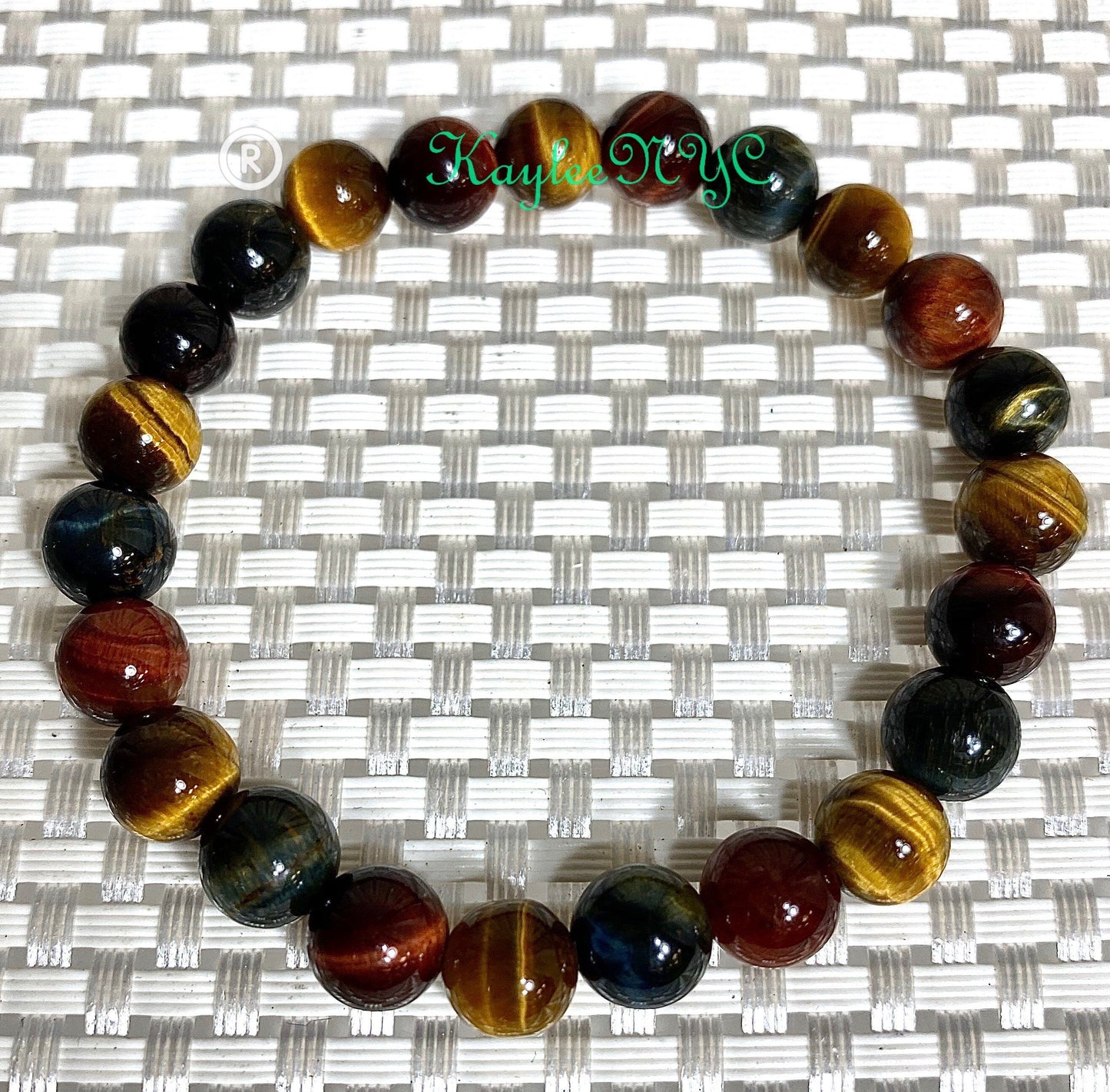 Wholesale Lot 6 Pcs Mix Tiger Eye 8mm 7.5” Crystal Healing Stretch Bracelet