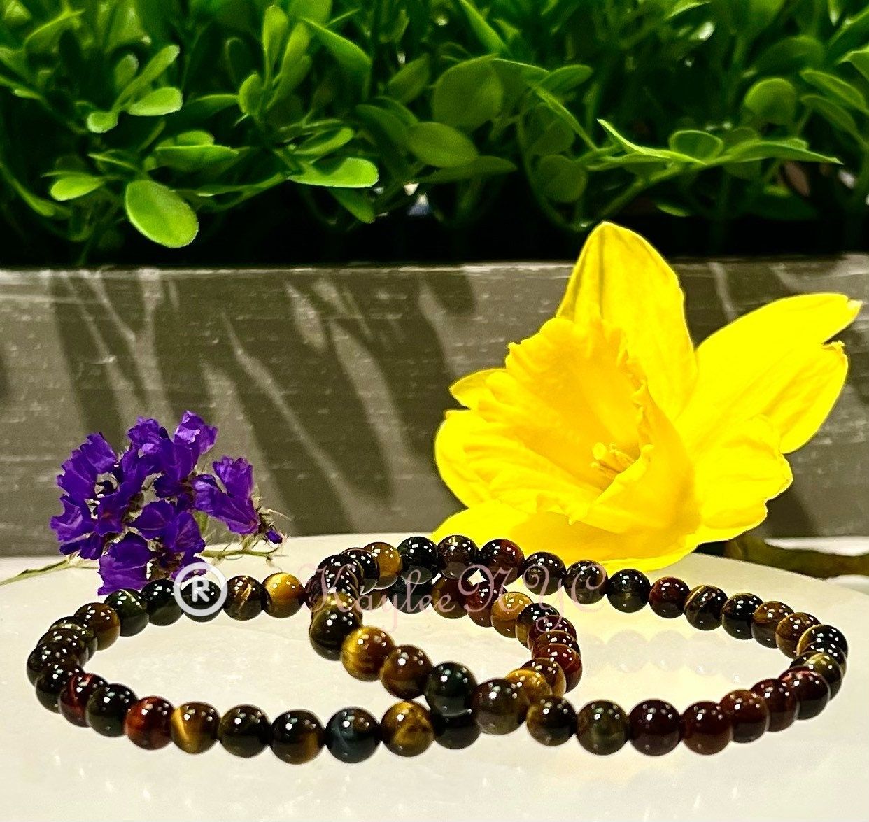 Wholesale Lot 6 Pcs Natural Mix Tiger Eye 6mm 7.5” Crystal Healing Stretch Bracelet