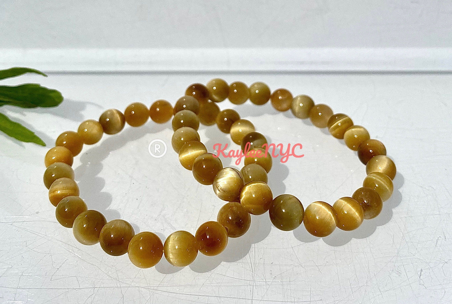 Wholesale 6 Pcs Natural Honey Tiger Eye 8mm 7.5” Stretch Bracelet Crystal Healing Energy