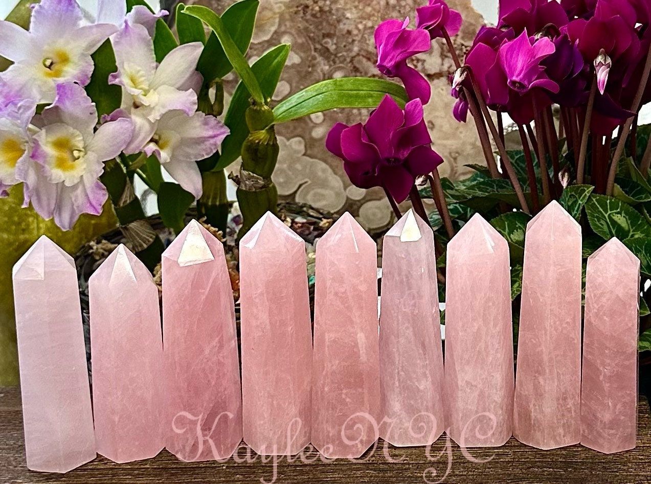 Wholesale Lot 2 Lb Natural Rose Quartz Obelisk Tower Point Crystal Healing