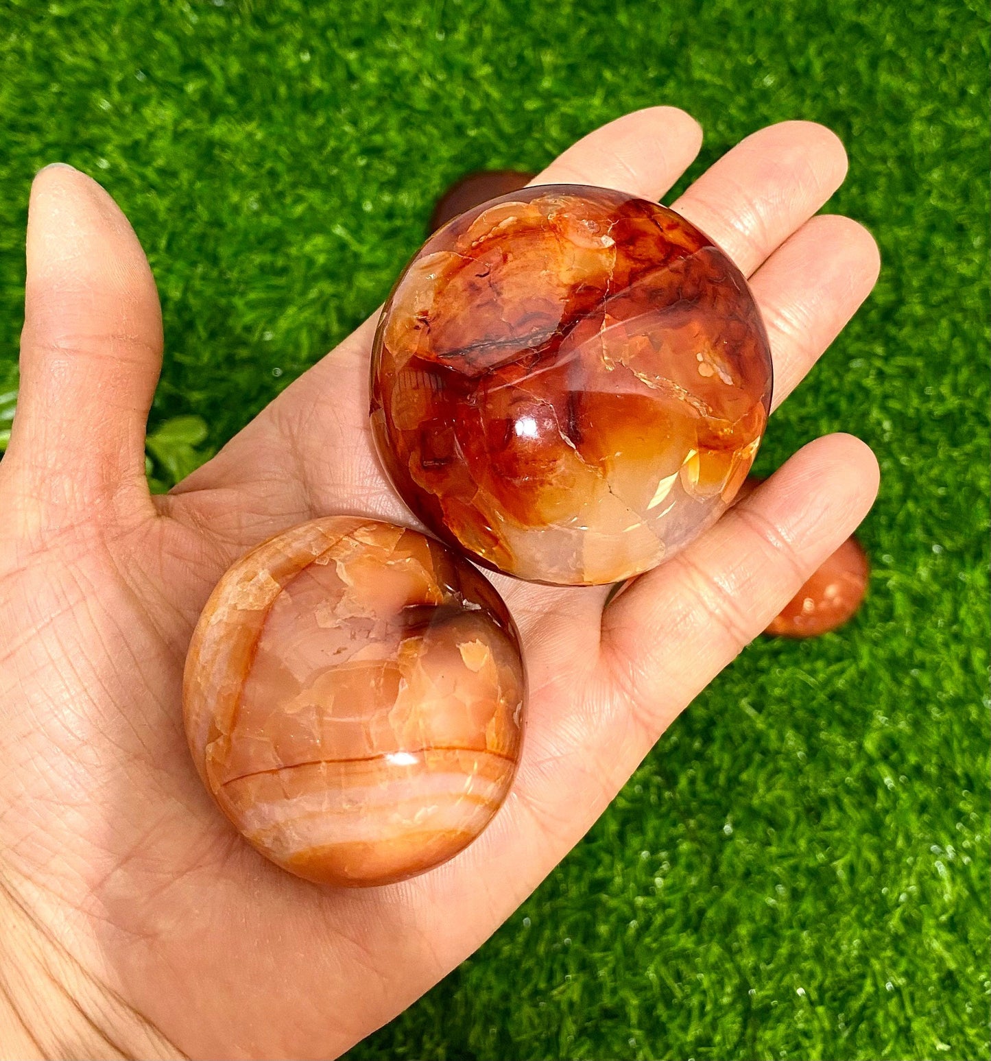 Wholesale lot 2 lbs Natural Carnelian Palm Stones Crystal Natural Energy