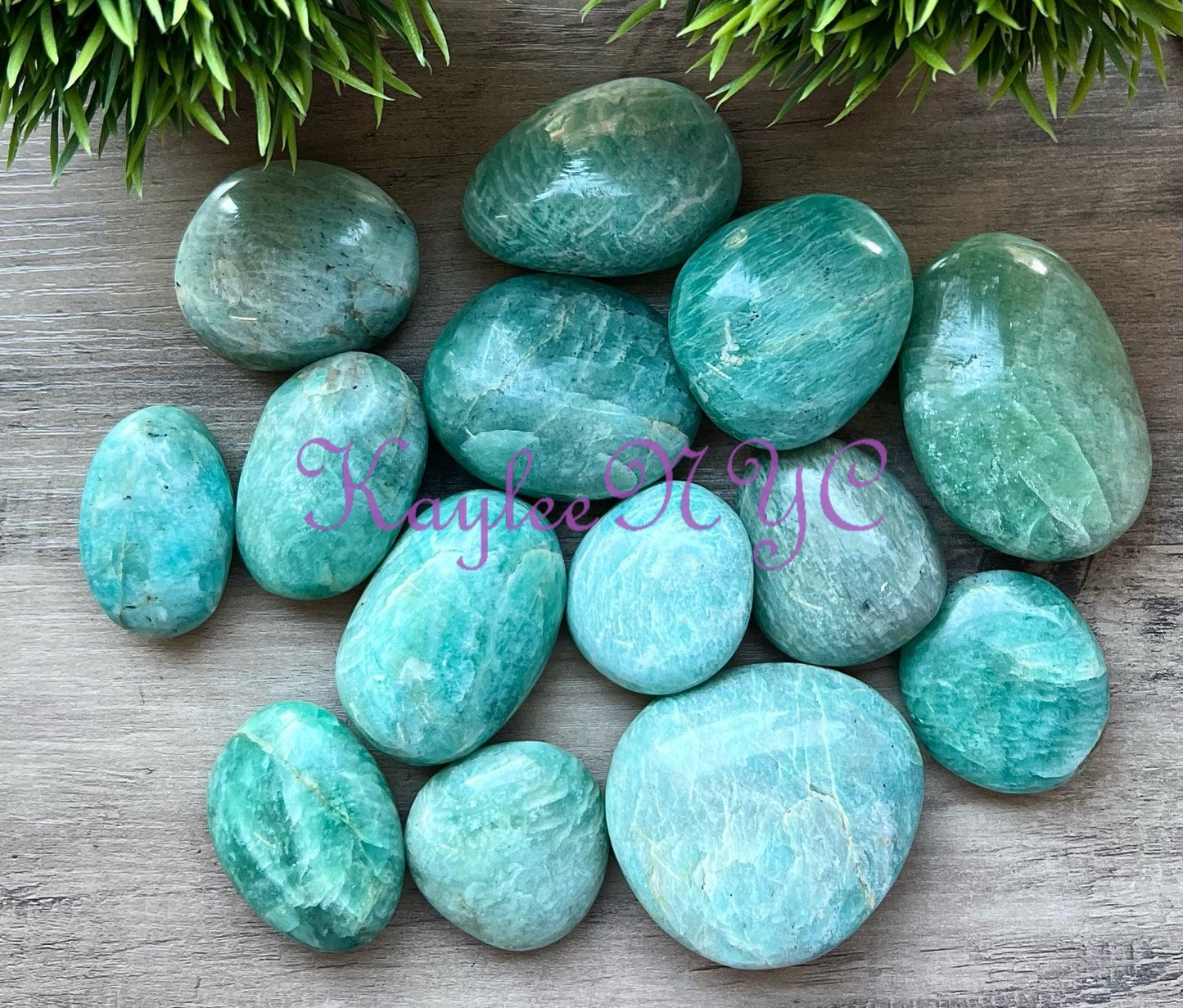 Wholesale Lot 2 lbs Natural Amazonite Palm Stones Crystal Natural Energy