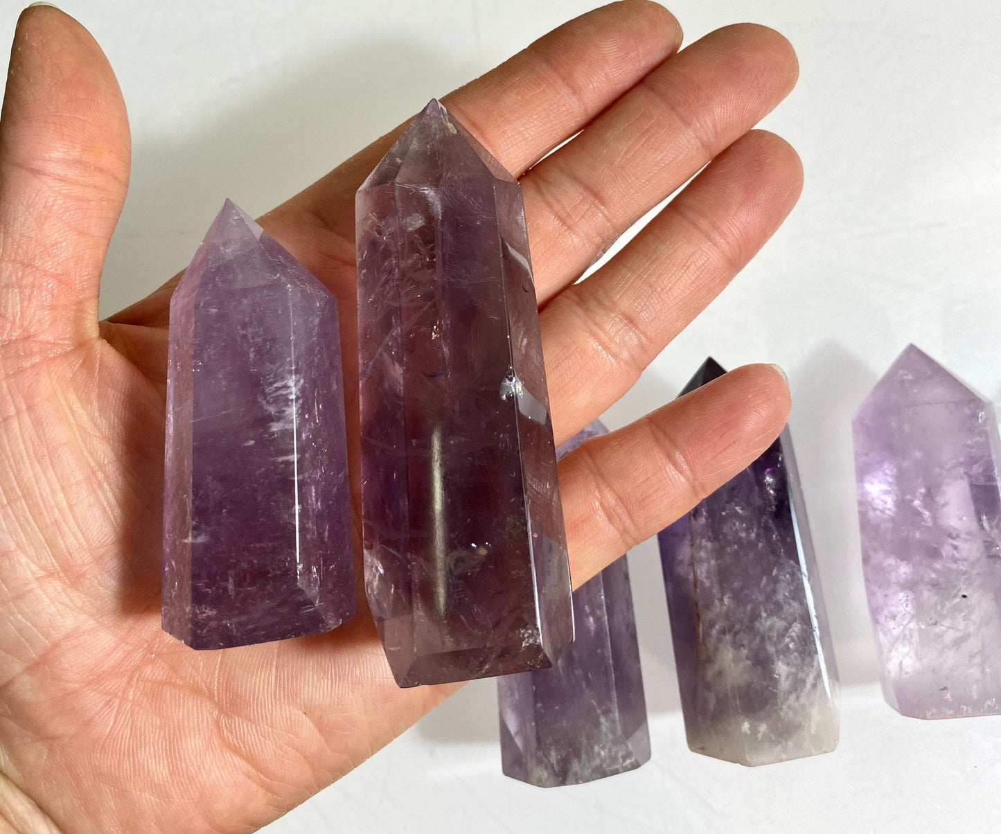 Wholesale Lot 1 Lb Amethyst Obelisk Tower Point Crystal Natural Energy Healing