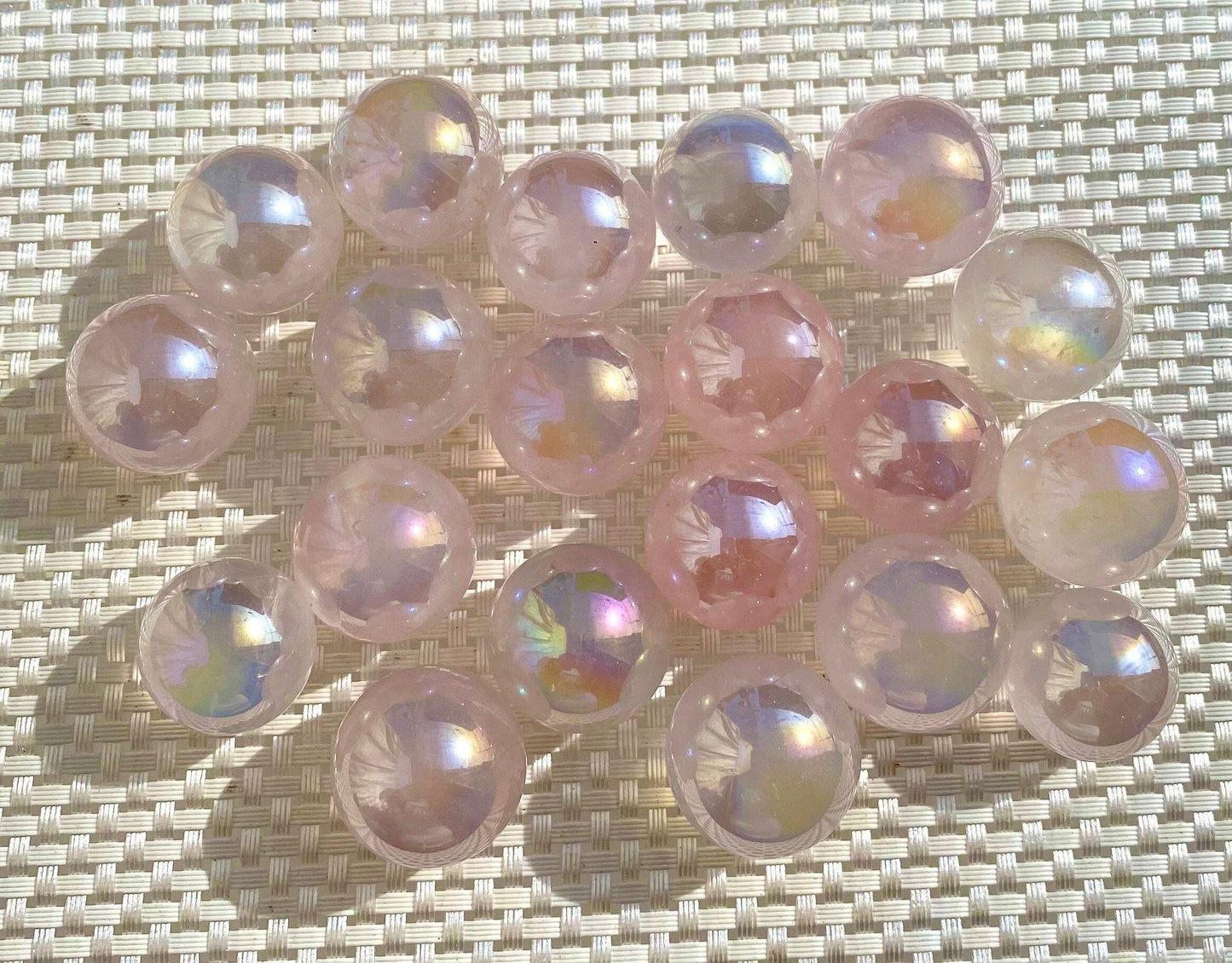 Wholesale Lot 1 Lb small Angel Aura Rose Quartz Sphere Crystal Healing Energy