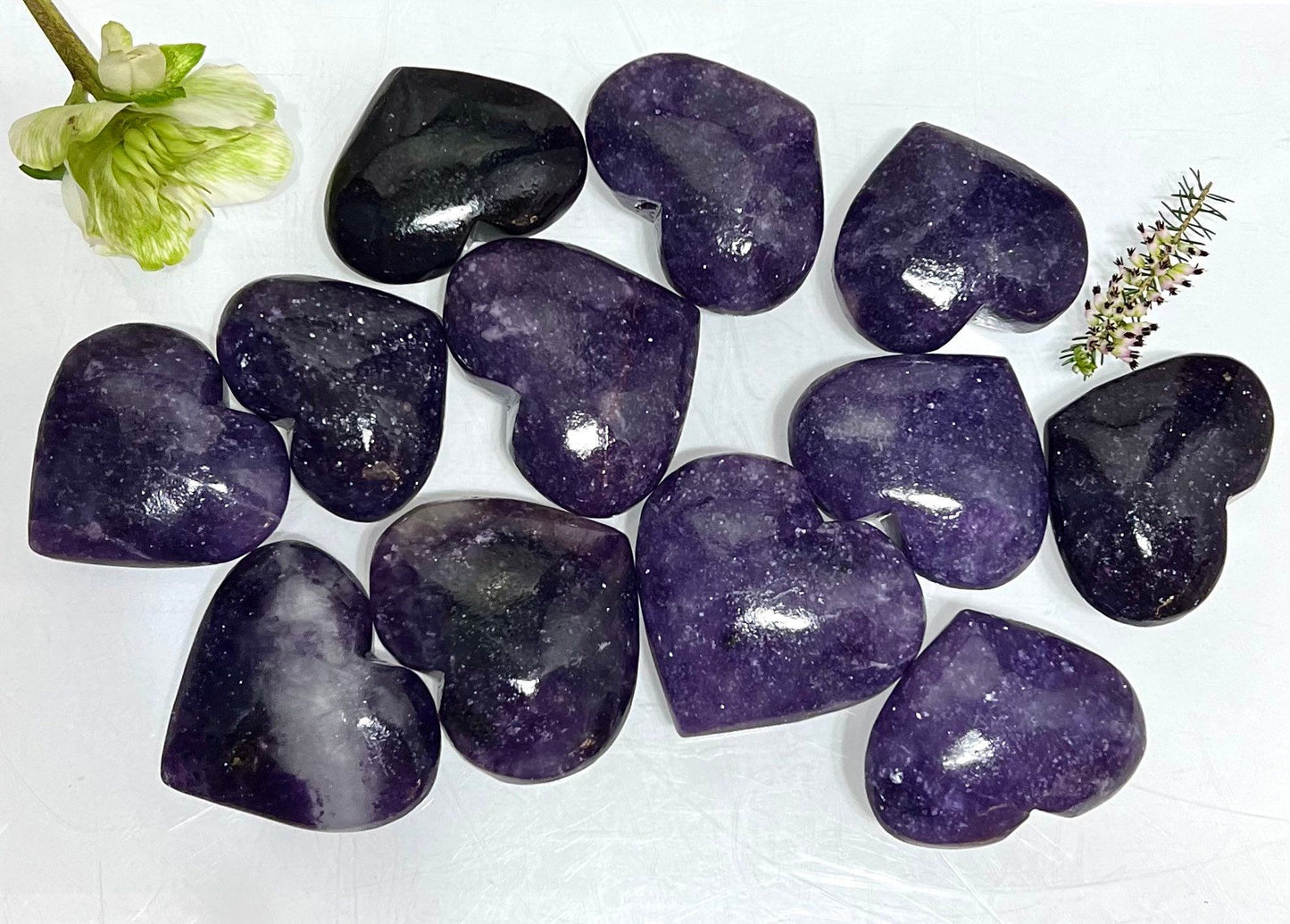 Wholesale Lot 2 Lbs Natural Lepidolite Crystal Heart Healing Energy