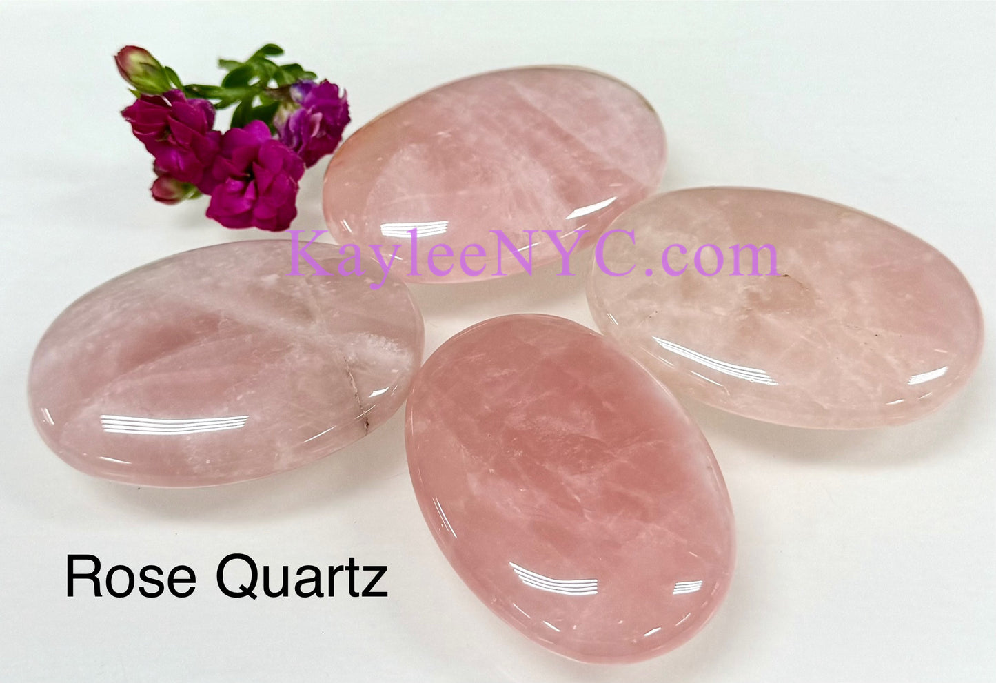 Wholesale Lot 8 pcs Rose Quartz & Aura Rose Quartz Crystal Palm Stone Healing Energy