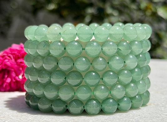 Wholesale Lot 6 Pcs Green Aventurine 8mm 7.5” Crystal Healing Stretch Bracelet