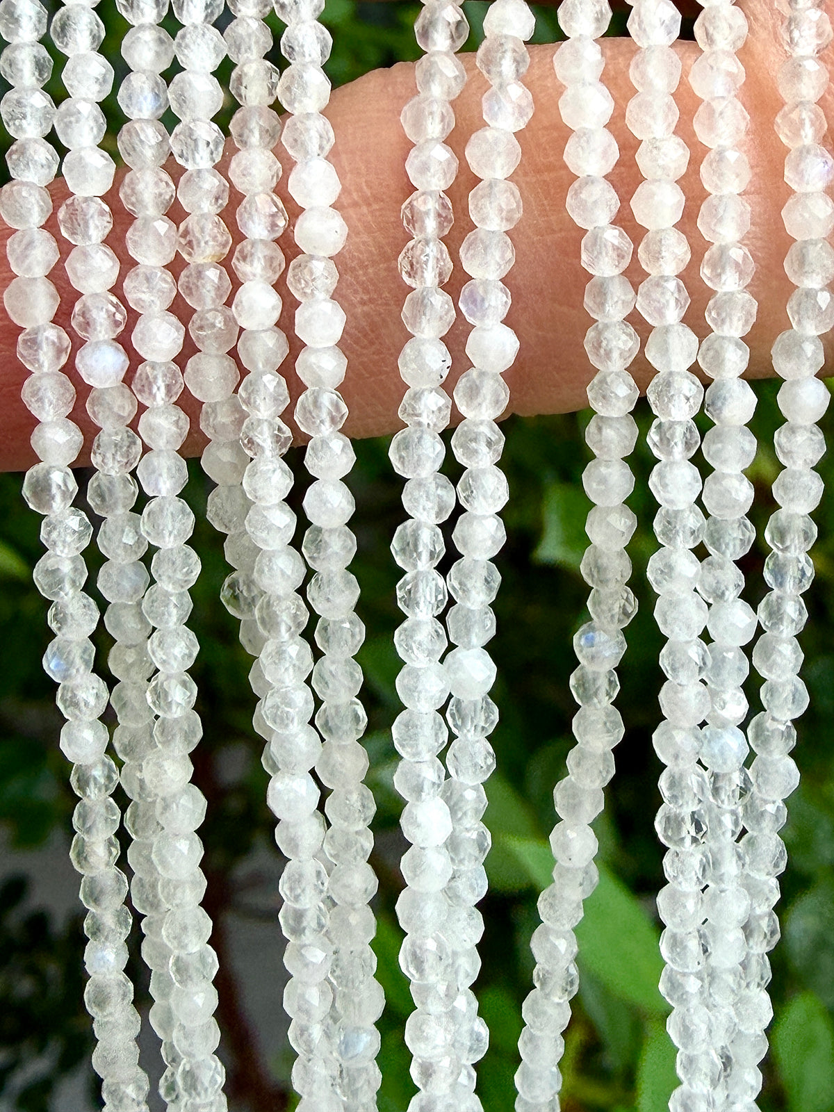 6 PCs 2mm Natural Moonstone Necklaces