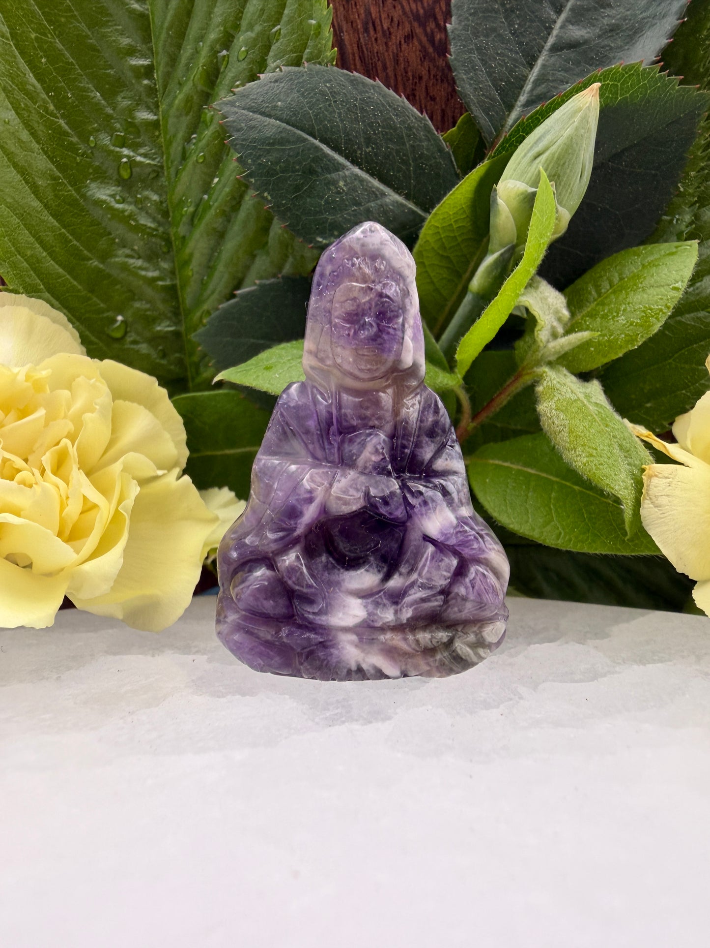 10 Pcs 1.5” Natural Crystal Guanyin Female Buddha