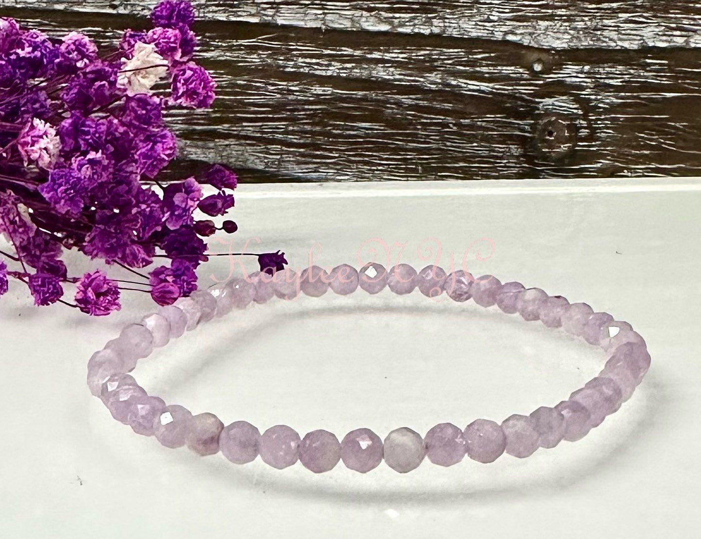 Wholesale 6 Pcs Natural Kunzite 5mm Faceted 7.5” Crystal Bracelet Healing Energy